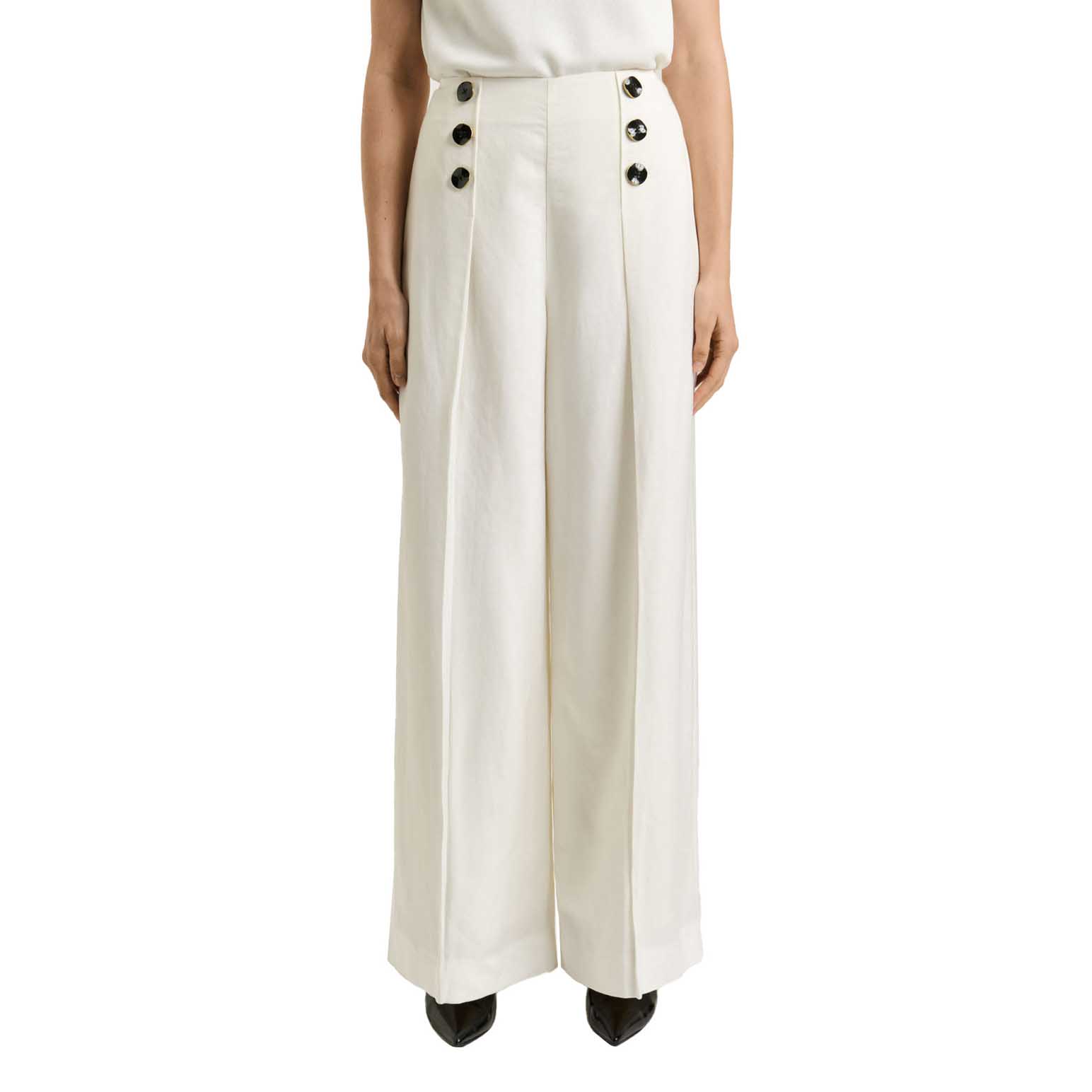 Veronika Maine Viscose Linen Twill Wide Leg Pant